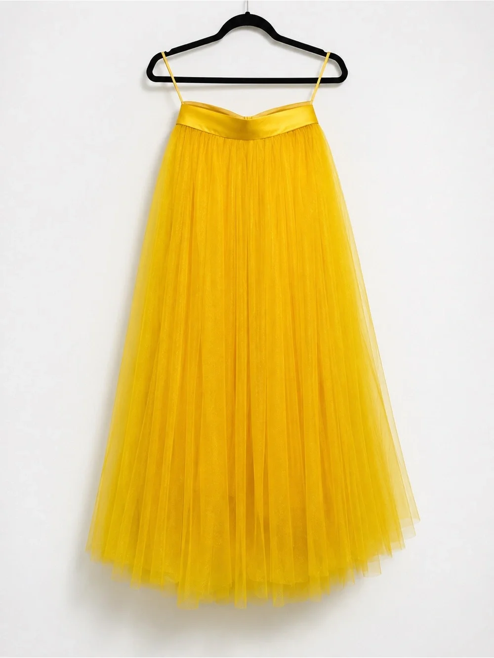 Luis Antonio Designer Yellow Tulle Maxi Skirt XS/S $750 Retail